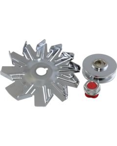 Chevelle & Malibu Alternator Pulley With Fan, Chrome 1964-83