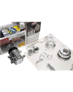 1964-1972 Chevelle Serpentine Belt Pulley Kit BBC Short Water Pump With Power Steering