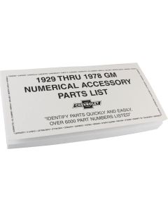 GM Numerical Accessory Parts List,1929 Thru 1978