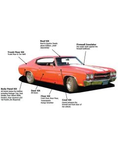 Chevelle Insulation, QuietRide, AcoustiShield, Complete Kit, Coupe, 1964-1965