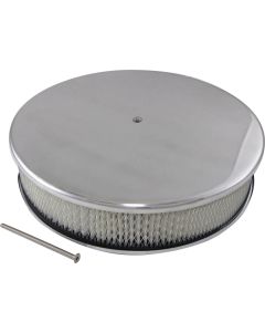 Air Cleaner, Round Smooth Polished Aluminum, 14" X 3"