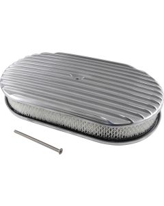 Air Cleaner,Full Finned Polished Oval, 15"