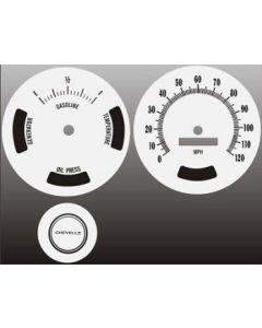 Chevrolet® Chevelle White Face Gauge Overlay, 1969