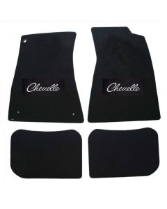 1968-69 Chevelle Lloyds Black Fr/RrMats Silver Chevelle Logo