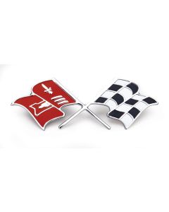 Full Size Chevy Trunk Emblem, Crossed-Flags, 348ci, 1960