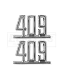 Full Size Chevy Front Fender Emblems, 409ci, 1965