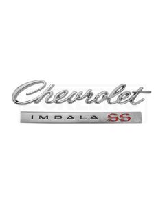 Full Size Chevy Rear Trunk Script & Emblem, 2-Piece Design,Impala, 1966