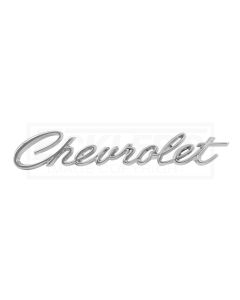 Full Size Chevy Trunk Lid Emblem, With Word Chevrolet, Impala, Bel Air, Biscayne & Wagon, 1966 & 1968