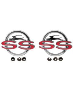 Rear Quarter Panel Emblems, Impala Super Sport, 1962