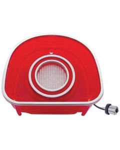 Full Size Chevy LED Back-Up Light Lens, With Three Chrome SS Trim Rings, Impala & Caprice, 1968