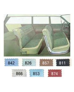 Full Size Chevy Preassembled Door Panel Interior Kit Service, 4-Door Wagon, Impala, 1963