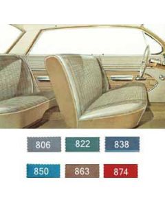 Full Size Chevy Preassembled Door Panel & Quarter Trim Panel Interior Kit Service, 4-Door Hardtop, Bel Air, 1961