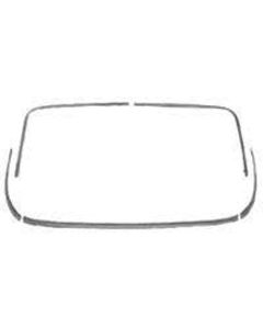Full Size Chevy Rear Window Molding Set, Stainless Steel, 2-Door Hardtop, Impala, 1965-1966