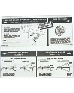 Full Size Chevy Instruction Sheet, New Car Sunvisor Sleeve,1959-1960