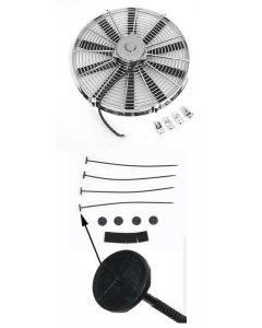 Full Size Chevy Electric Cooling Fan, Reversible, 16", Chrome, 1958-1972