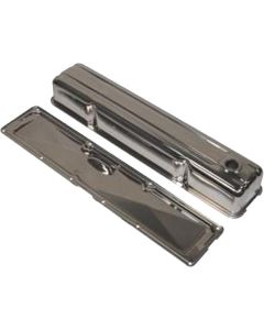 Full Size Chevy Valve & Pushrod Side Cover Set, 235ci 6-Cylinder, Chrome, 1958-1962