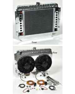 1959-1963 Full Size Chevy Griffin Aluminum Radiator, LS1, LS2, LS3 & LS6, Knockout HP Series, Complete Kit