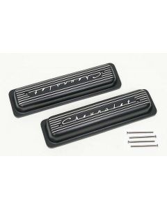 Full Size Chevy Valve Covers, Classic-Style, Aluminum, Black, 1958-1972