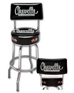 Chevy Bar Stool, With Backrest & Chevelle Script Logo
