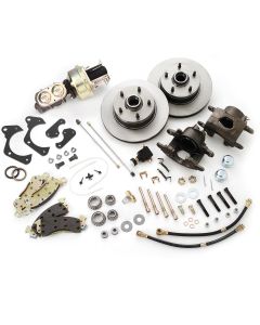 1965-1968 Chevy Complete Power Disc Brake Kit, With 9" Booster & Standard Steel Lines