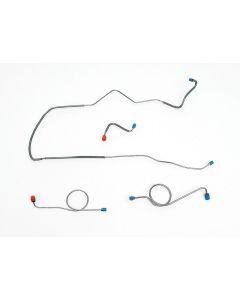Full Size Chevy Front Brake Line Set, For Standard Drum Brakes, Stainless Steel, 1967-1968