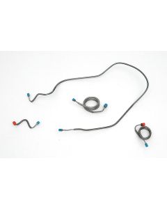 Full Size Chevy Brake Line Set, Power Drum Brakes, Front, Stainless Steel, 1969