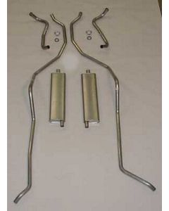 Full Size Chevy Dual Exhaust System, Stainless Steel, 348ci, 1959