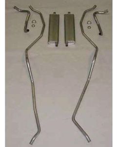 Full Size Chevy Dual Exhaust System, Stainless Steel, SmallBlock, Wagon & El Camino, 1959