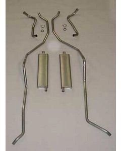Full Size Chevy Dual Exhaust System, Stainless Steel, 348ci, Wagon & El Camino, 1959