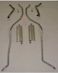 Full Size Chevy Dual Exhaust System, Aluminized, 348ci HighPerformance, Wagon & El Camino, 1959