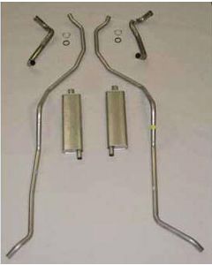 Full Size Chevy Dual Exhaust System, Stainless Steel, 348ciHigh Performance, Wagon & El Camino, 1959