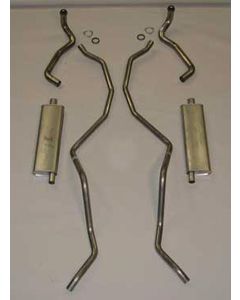 Full Size Chevy Dual Exhaust System, Aluminized, Wagon & ElCamino, 1960-1964