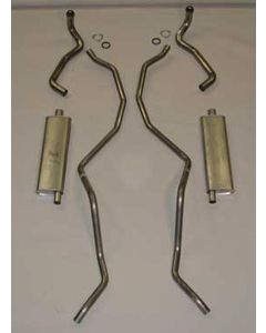 Full Size Chevy Dual Exhaust System, Stainless Steel, Wagon& El Camino, 1960-1964