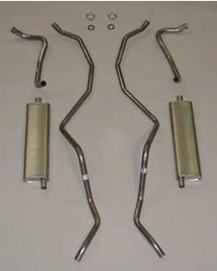 Full Size Chevy Dual Exhaust System, Aluminized, 283 & 327ci, Wagon & El Camino, 1960-1964