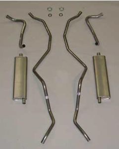 Full Size Chevy Dual Exhaust System, Stainless Steel, 283 &327ci, Wagon & El Camino, 1960-1964