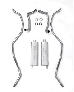 Full Size Chevy Dual Exhaust System, Aluminized, 327ci HighPerformance, Wagon, 1962-1964