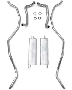 Full Size Chevy Dual Exhaust System, Stainless Steel, 327ciHigh Performance, Wagon, 1962-1964