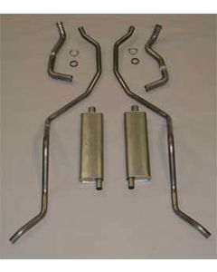 Full Size Chevy Dual Exhaust System, Stainless Steel, 409ciHigh Performance, Wagon, 1962-1964