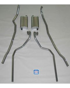 Full Size Chevy Dual Exhaust System, Small Block, 283 & 327ci, Aluminized, 1965-1966