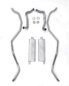 Full Size Chevy Dual Exhaust System, Big Block, 396 & 427ci, Stainless Steel, 1965-1966