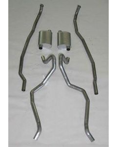 Full Size Chevy Dual Exhaust System, Big Block, With Stock Exhaust Manifolds, 2-1 & 2", Turbo, Aluminized, 1965-1966