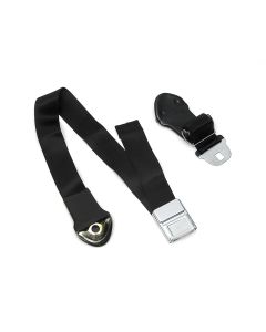 Full Size Chevy Bucket Seat Belt, Deluxe Interior, Black, 1966