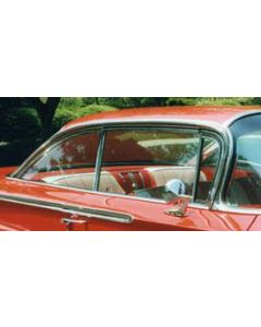 Full Size Chevy Quarter Glass, Tinted, Non-Date Coded, 2-Door Hardtop, Impala, 1958
