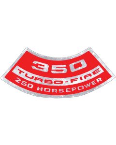 Full Size Chevy Air Cleaner Decal, Turbo-Fire, 350ci/250hp,1969
