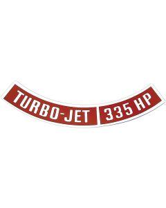 Full Size Chevy Air Cleaner Decal, Turbo-Jet, 427ci/335hp, 1969