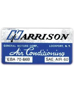 Full Size Chevy Air Conditioning Evaporator Decal, Harrison, 1966