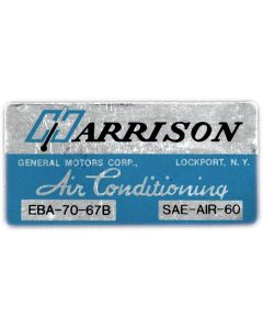 Full Size Chevy Air Conditioning Evaporation Decal, Harrison, 1967