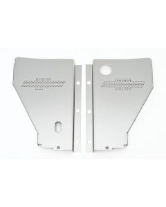 Chevy Radiator Filler Panels, For CCI Tubular Core Support & Cross-Flow Radiator, Stainless Steel, With Bowtie, 1956