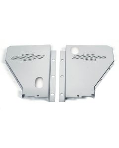 Chevy Radiator Filler Panels, For CCI Tubular Core Support & Cross-Flow Radiator, Stainless Steel, With Bowtie, 1957