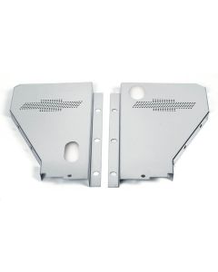 Chevy Radiator Filler Panels, For CCI Tubular Core Support & Cross-Flow Radiator, Stainless Steel, With Bowtie, 1957